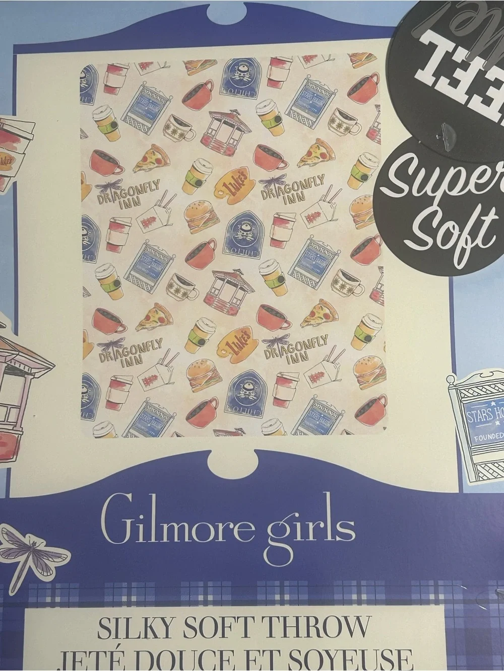 Gilmore Girls 46in x 60in Throw Blanket - White & Yellow Silky Soft
